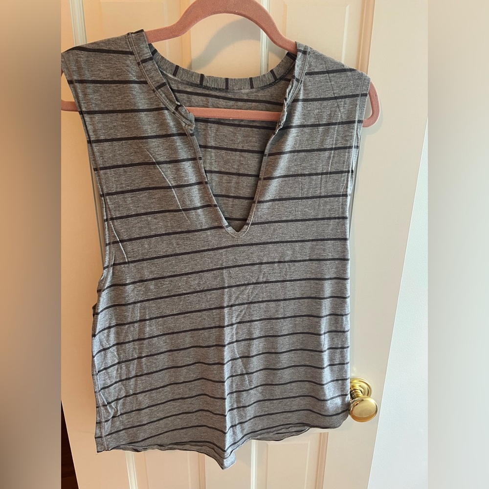 Lululemon Athletica Gray Stripe Tank Top